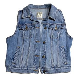 Old Navy Denim Jean Vest Button Up Medium